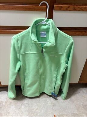 Columbia Light Mint Green Full-Zip Fleece Jacket